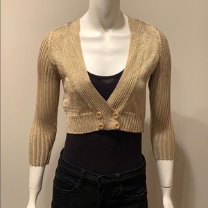 To The Max Gold Button Front Cardigan: M